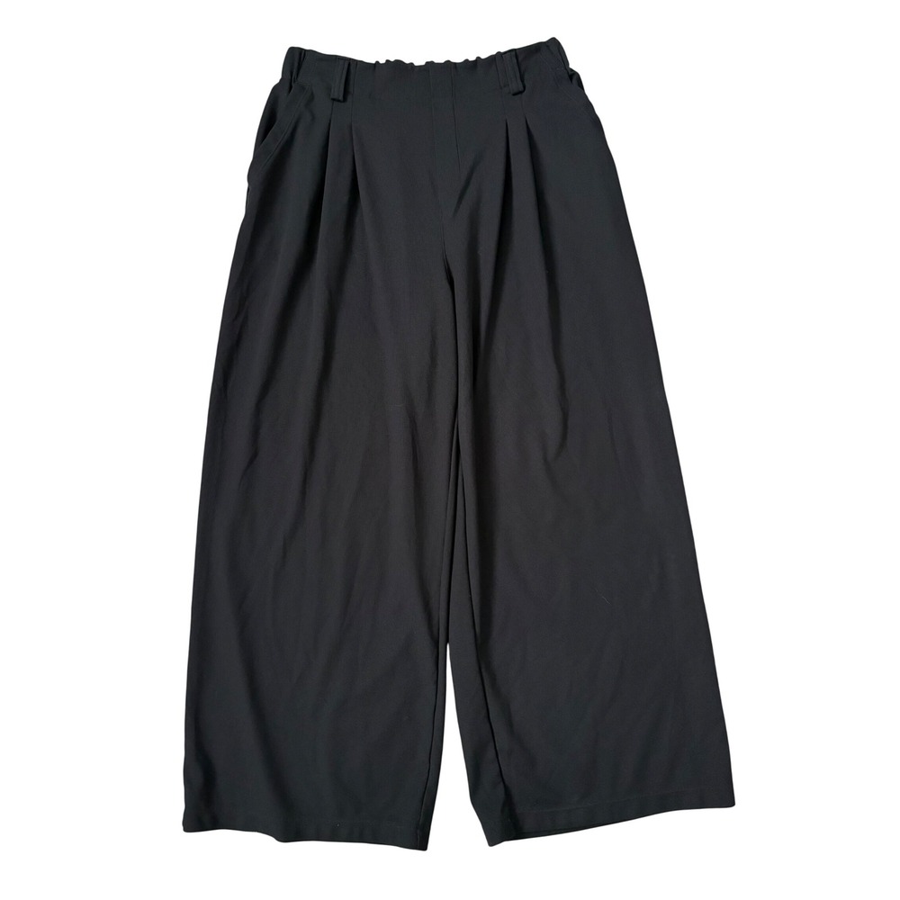 Halara Culotte Pants Gorpcore Women Black High Rise Pleated Wide Leg M Short